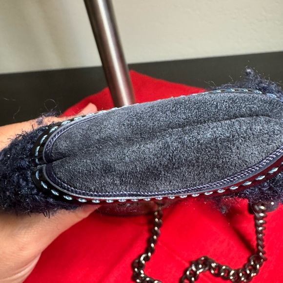 Coach Kisslock Dark Blue Floral Clutch Wristlet - Picture 5 of 13